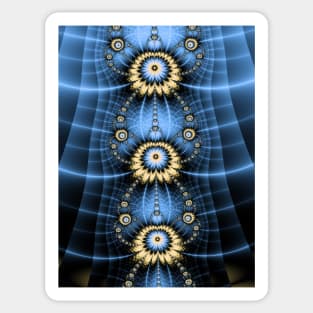 Abstract Blue Flower Chain Sticker